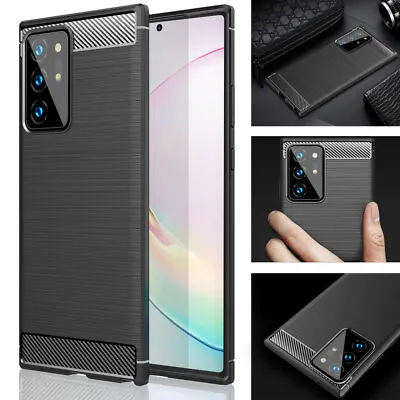 For Samsung Galaxy Note 20 / 20 Ultra / 5G Premium Carbon Fibre Shockproof Case • £2.95