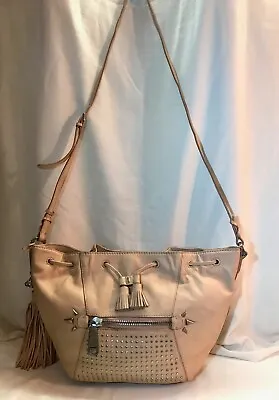 Rafe Taupe Color Leather Tassel Shoulder Handbag • $9.99