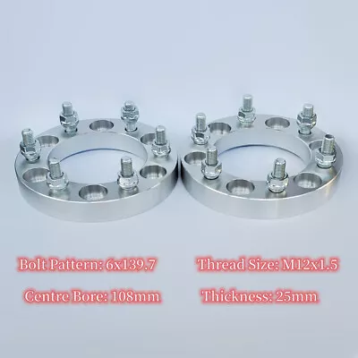 2PCS 25mm 6x139.7 Wheel Spacers Grade 12.9 Bolts For Ford Ranger 2005-2022 • $99