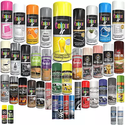 All Purpose Spray Paint Aerosol Matt Gloss Primer Satin Wood Metal Plastic Multi • £6.69