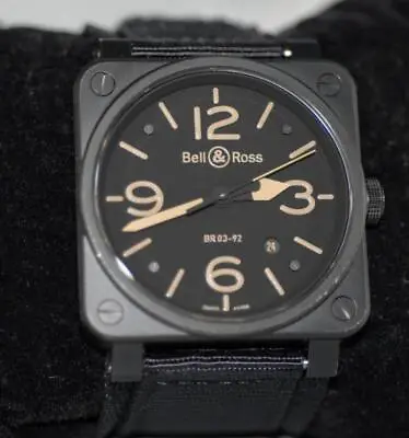 Bell & Ross BR 03-92 Aviation Type Automatic Date 42mm Watch W Papers - Mint! • $2100