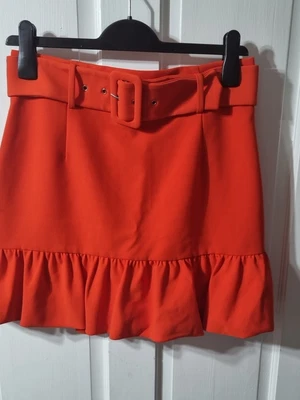 $24.40 • Buy Womens Zara Orange Short Skirt With Belt Size M  W30 L17 Uk 10