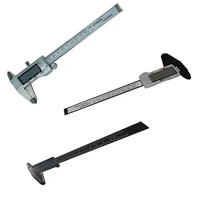 6  Digital Metal Plastic & Economical Steel Gauge Caliper Vernier Measure Tool • £3.99