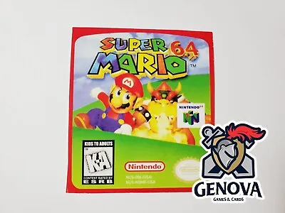 Super Mario 64 N64 Replacement Game Label Sticker Precut • $5.36