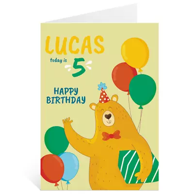 Personalised 5th Birthday 4 Greetings Card Bear Funny 5 Year Old Any Name • £2.49