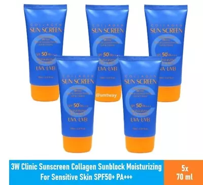 5 X 3W Clinic Collagen Sunscreen Moisturizing Sensitive Skin 70ml Fast Ship • $61.98