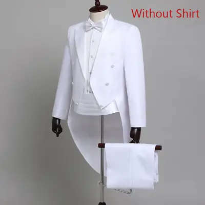 Men's Gentlemen Formal Tuxedo Suit Blazer Swallow-Tailed Coat Suits Tailcoat • $51.61