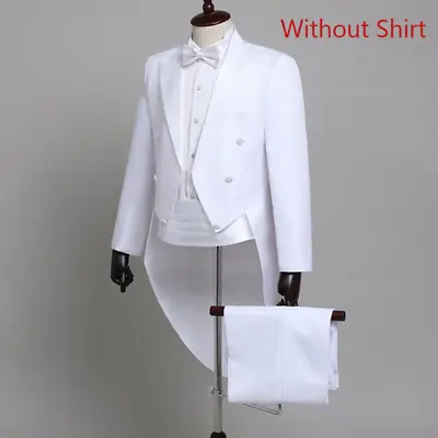 Men's Tailcoat Gentlemen Formal Tuxedo Suit Blazer Swallow-Tailed Coat Suits • $48.75