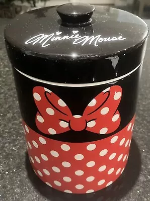 Minnie Mouse Signature Disney Parks Cookie Jar Kitchen Canister + Lid Rare HTF • $32.95