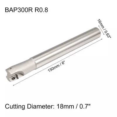 0.63  X 6  Indexable End Mill 2 Flute 90 Degree BAP300R R0.8 For APMT1135 Insert • $22.63