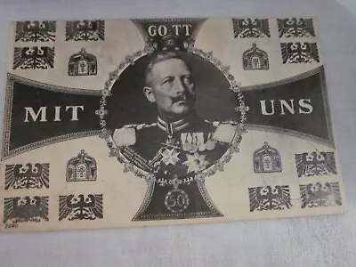 Kaiser Wilhelm II German Emperor King Of Prussia Gott Mit Uns WW1 Postcard • $9.99