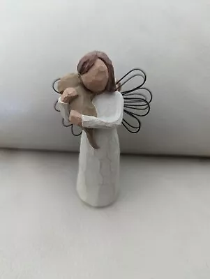 1999 Demdaco Willow Tree Susan Lordi Angel Of Friendship With Dog Puppy PR21 • $20