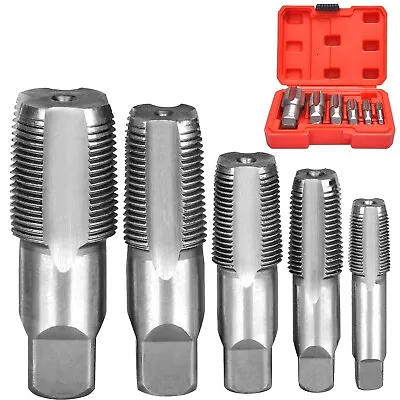 5 Pieces NPT Taper Pipe Tap Set 1/8  1/4  3/8  1/2  And 3/4  With Case SAE Inch • $18.99