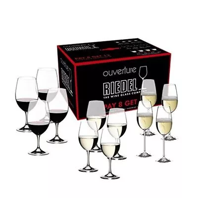 Riedel Ouverture Red And White Magnum Wine Glass And Champagne Flute Set Of 12 • $124