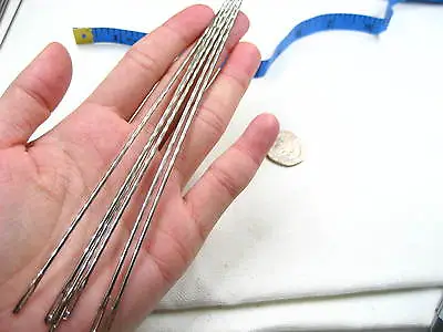 6  Extra Large Long Metal Needles Upholstery Leather Hard Work Craft Needle • £4.59