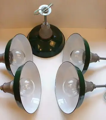 1-Vintage BENJAMIN 16  Porcelain Explosion Proof Industrial Green Light Globe • $369