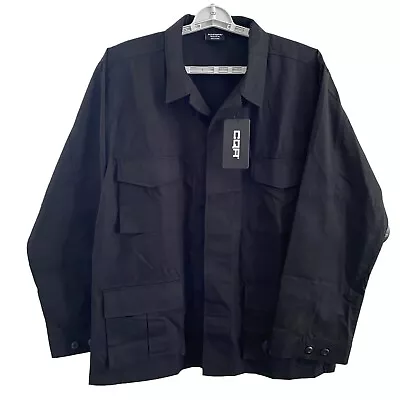 CQR Casual Military Jacket Water Resistant Field Utility Jacket Black Men’s L • $16.47