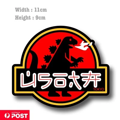 $6.95 • Buy Jurassic Park Godzilla Tokyo Japan JDM  Funny Laptop , Car  Decal Sticker