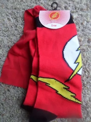 Flash Cape Sock Officially Licensed DC Comics Men's Crew Sock Size 10-13 NWT • $12.99