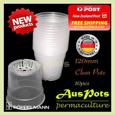 $25.90 • Buy 120mm Clear Round Pots X 10pcs - Great For Plant / Phalaenopsis / Orchids
