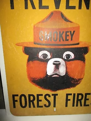 Vintage   Large   Smokey Bear  Prevent Forest Fire   Fiberglass 1960's SIGN • $389