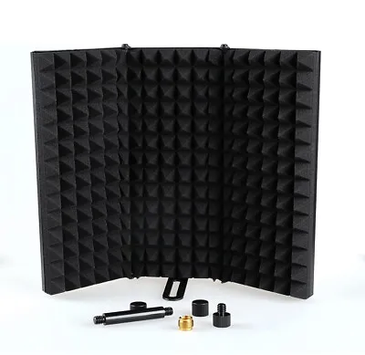 Folding Foam Studio Microphone Isolation Shield Recording Sound Absorber 3 Panel • $27.95