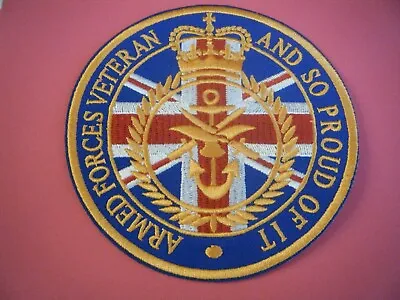 Armed Forces Veteran Sew On Patch Finest Qualityraised Embroidery.NEW IN STOCK • £6.85