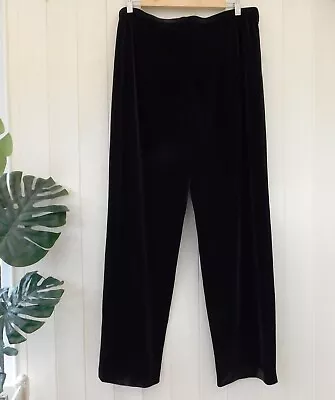 Vintage Jacques Vert Trousers Brown Size 18 32L Velvet Elasticated Waist Stretch • £2.99