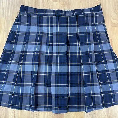 Tommy Hilfiger School Uniform Skirt Skort Girls Size 12 Blue Plaid • £31.66