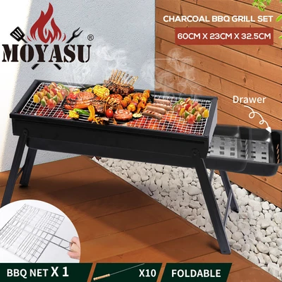 $34.99 • Buy Moyasu Charcoal BBQ Grill Portable Smoker Barbecue Outdoor Foldable Camping Set