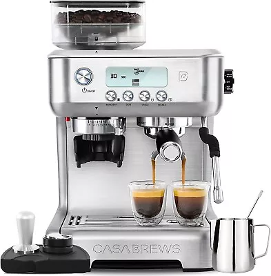Espresso Maker With Milk Frother Steam Wand Latte Machine With LCD Display • $198.98