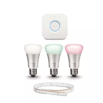 Philips Hue Wi-Fi Starter Kit/2.0 Bridge/2m Lightstrip Colour E27 LED Light Bulb • $349