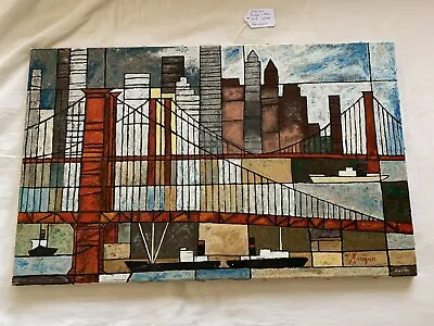 Brooklyn Bridge New York By Artist “Morgan” After Ken Law • £140