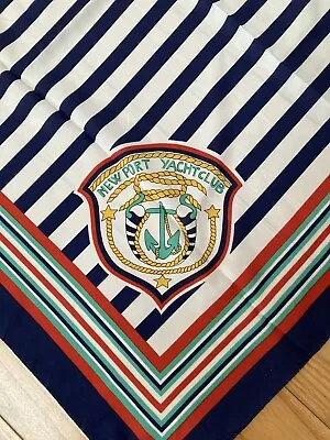 STUNNING! Vintage Newport Yacht Club Silky Nautical Scarf Made In Italy! 30  • $24.95