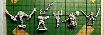 5 SciFi Fantssy 28mm Mixed Miniatures Alien Slugmen Power Armor Steampunk Lady • $8.99