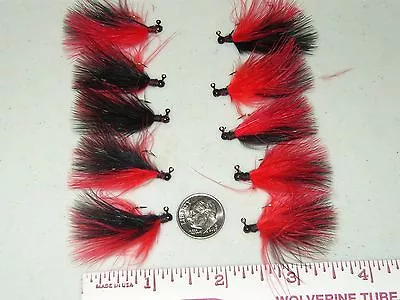 HAND TIED MARABOU MICRO JIGS TROUT 1/100 Oz. BLACK & RED • $7.79