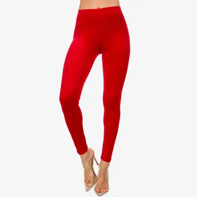 Red Velour Velvet Leggings • $11.95
