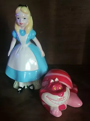 Vintage Walt Disney Alice In  Wonderland Alice Cheshire Cat Figurine Lot Japan • $24.99