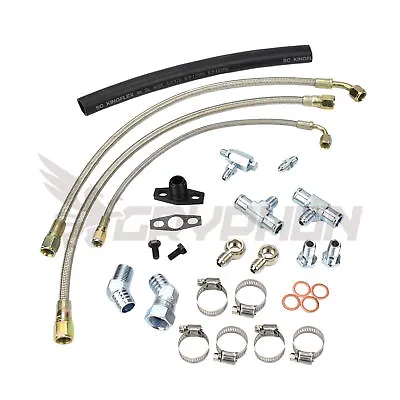 Turbo Oil Water Line Kit For Toyota 2RZ-FE 3RZ-FE Garrett GTX3076R GTX3582R • $210.83