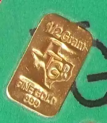 1 /2 Gram Gold Bar - TGR TEXAS - 9999 Fine In Assay AU 2 • $52.19