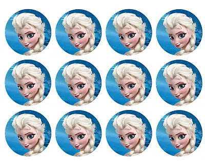 12 Frozen Elsa Edible Paper Cupcake Cookie Toppers CHOOSE SIZE Pre Cut • $5