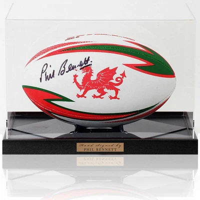 Phil Bennett Welsh Rugby Legend Hand Signed Wales Rugby Ball AFTAL COA • £199