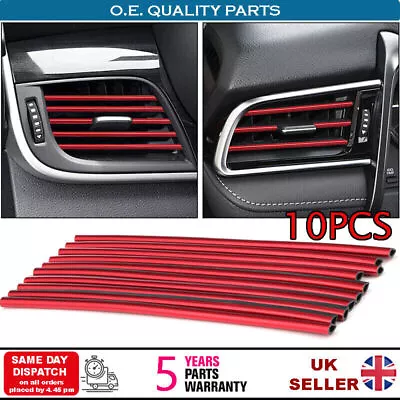 £2.64 • Buy 10x Car Auto Accessories Air Conditioner Air Outlet Decoration Strip Cover Red 