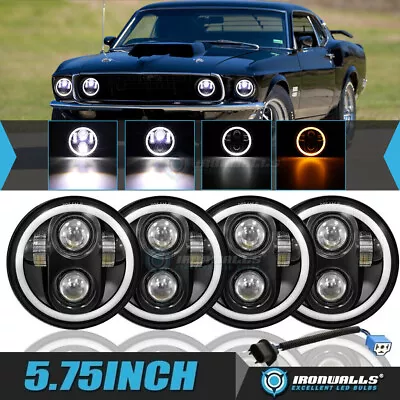 4PCS 5.75  5-3/4  INCH LED Headlights Hi/Lo Beam DRL Lamp For Ford Mustang 1969 • $99.99