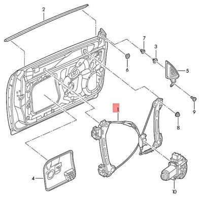 $213.31 • Buy Genuine VW Beetle Cabrio Cabriolet Window Regulator Without Motor 5C5837461G