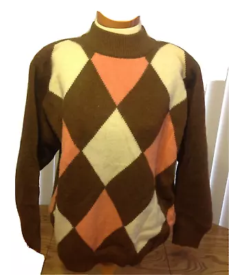 VTG PS Illustrations Argyle Print Pullover Sweater Wool Angora Size Large • $24.99