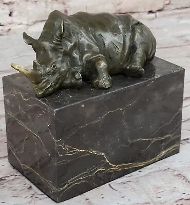 Authentic Bronze Sculpture - Rhinoceros - Created By Milo Museum Quality • $99.50