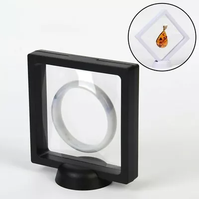 1pcs Mini Floating Frame Display Holder Stand For Medallions Coin Badge Black • £4.93