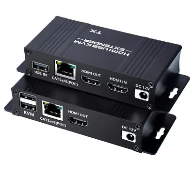 HDMI KVM Extender HDMI Extender With USB KVM Control RJ45 60m Over IP Cat6 POC  • $55.99