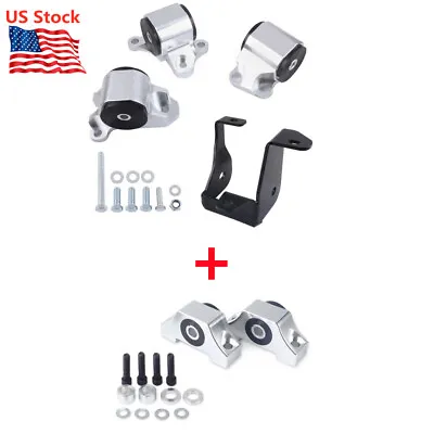 US For 96-00 Civic EK B16 B20 D16 2Bolt Chrome Billet Engine Motor Mount Kit B D • $110.95